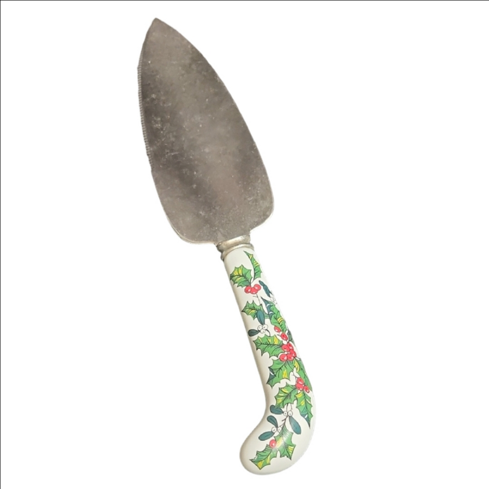 Sheffeild Festive Cake Server with Holly Design Handle